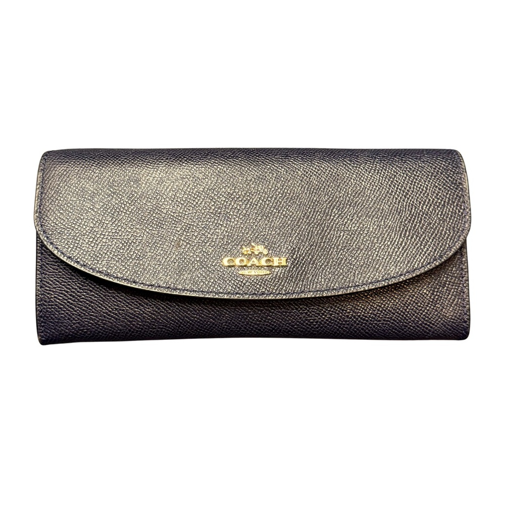 Coach Black Multi-Use Soft Wallet w/ Snap Closure